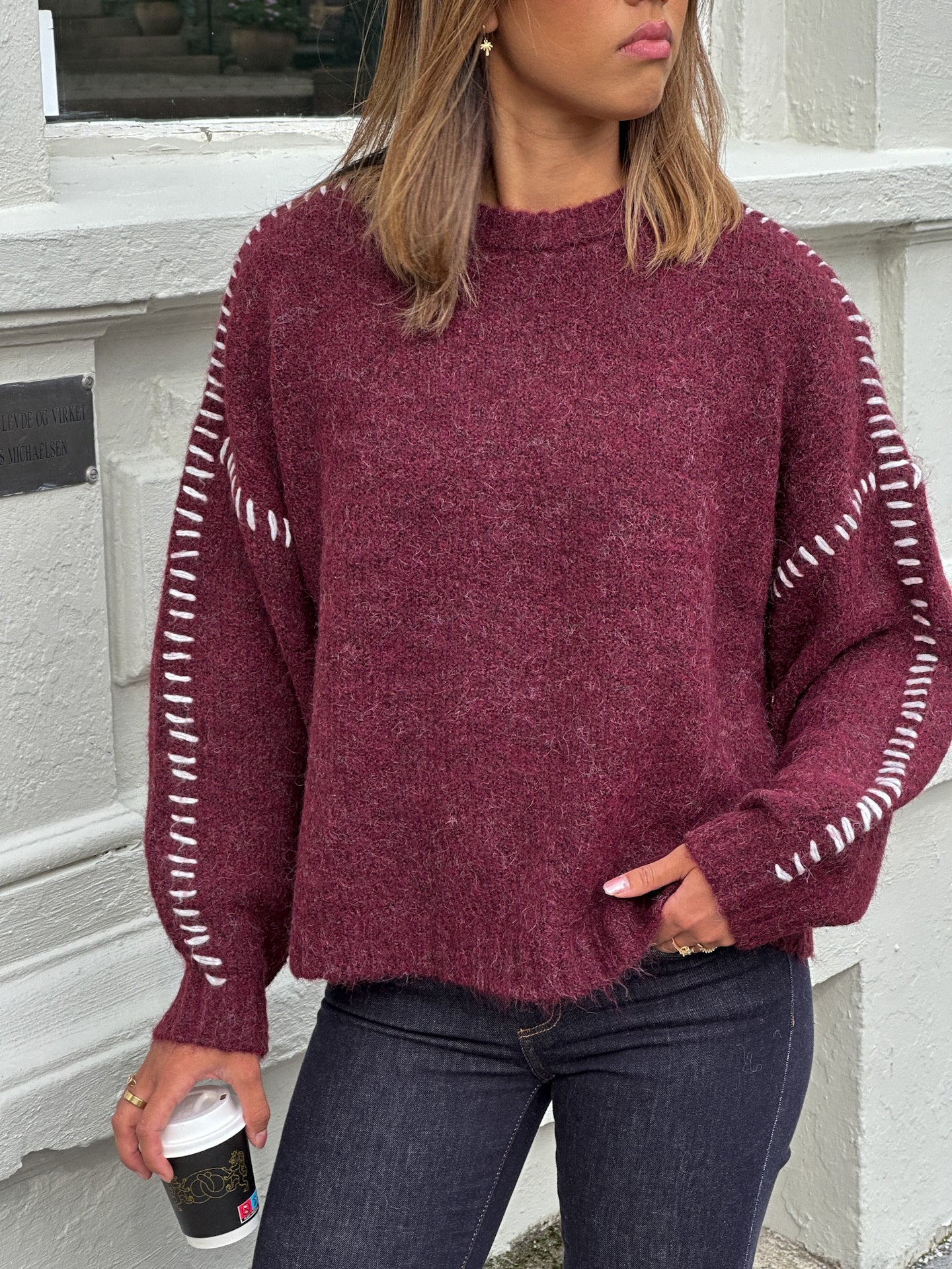 JDYZOEY Pullover - Burgunder